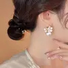 New French floral, ethereal, elegant, sweet and high-end luxurious evening stud earrings Specification image